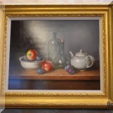 A04. Andras Gombar still life oil painting. 23”h x 27.25”w